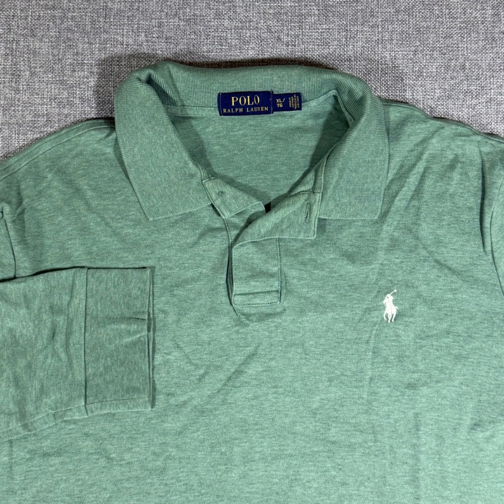 Polo Ralph Lauren Long Sleeve Polo Mens XL Green Heather Preppy Classic Cotton